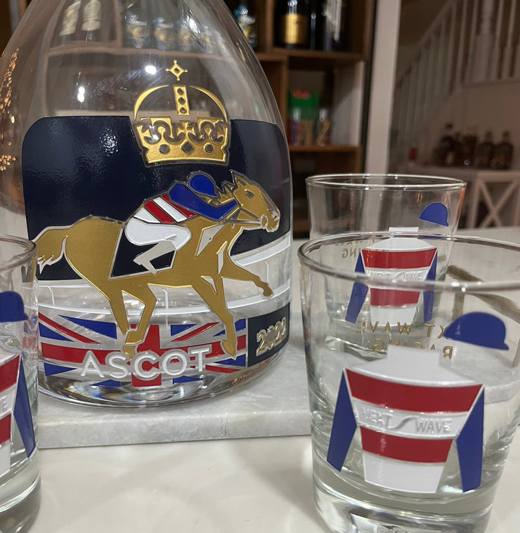 SANTA ANITA WC - Custom Silks Rocks Glasses set/4