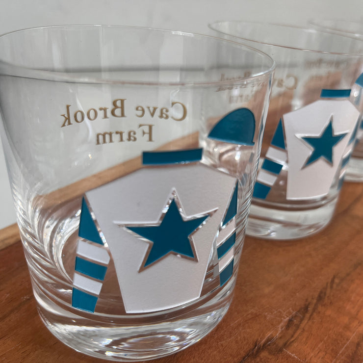 SANTA ANITA WC - Custom Silks Rocks Glasses set/4